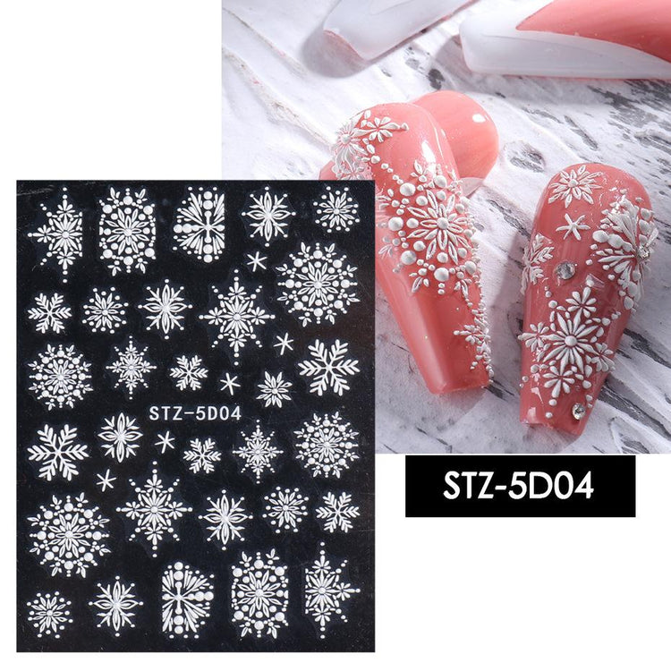 Christmas Snowflakes 5D Nail Art Stickers - NSI Australia