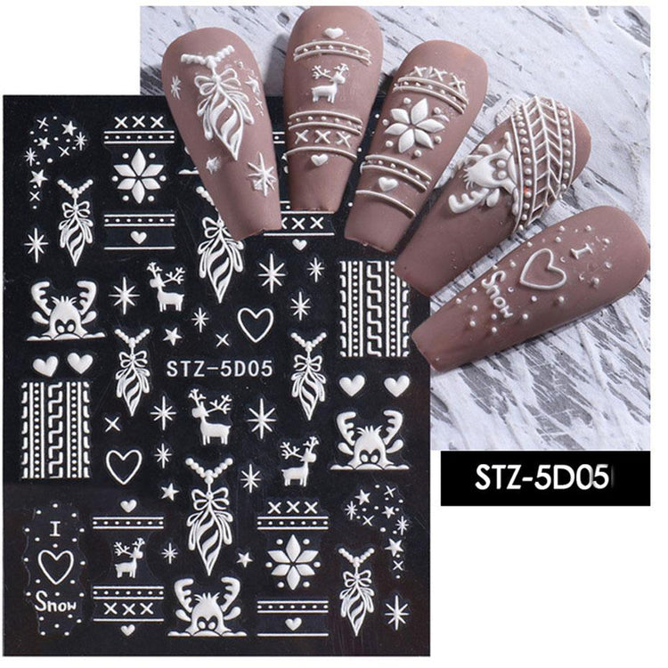 Christmas Snowflakes 5D Nail Art Stickers - NSI Australia