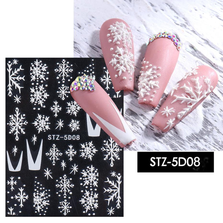 Christmas Snowflakes 5D Nail Art Stickers - NSI Australia