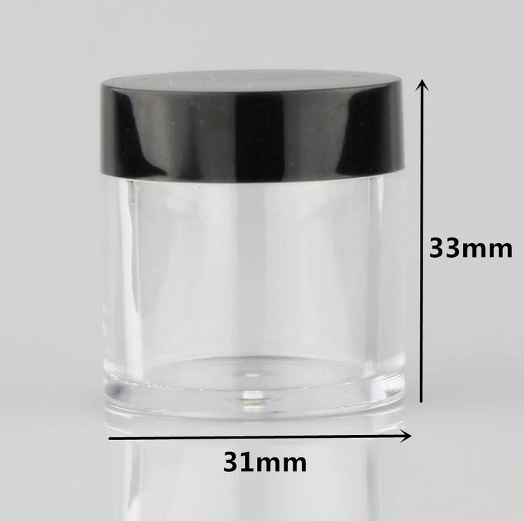 Clear Plastic Jar with Black Lid (10gm) - NSI Australia