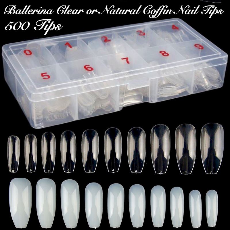 COFFIN Nail Tips 500ct - NSI Australia