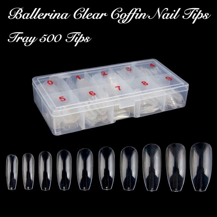 COFFIN Nail Tips 500ct - NSI Australia