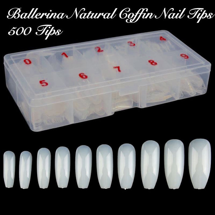 COFFIN Nail Tips 500ct - NSI Australia