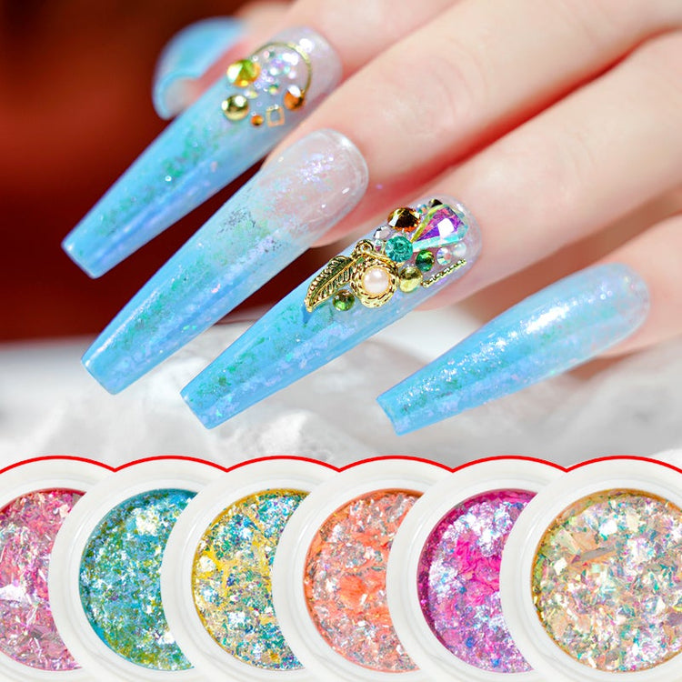 Colourful Nail Art Glitter Iridescent Flakes Sequins - NSI Australia