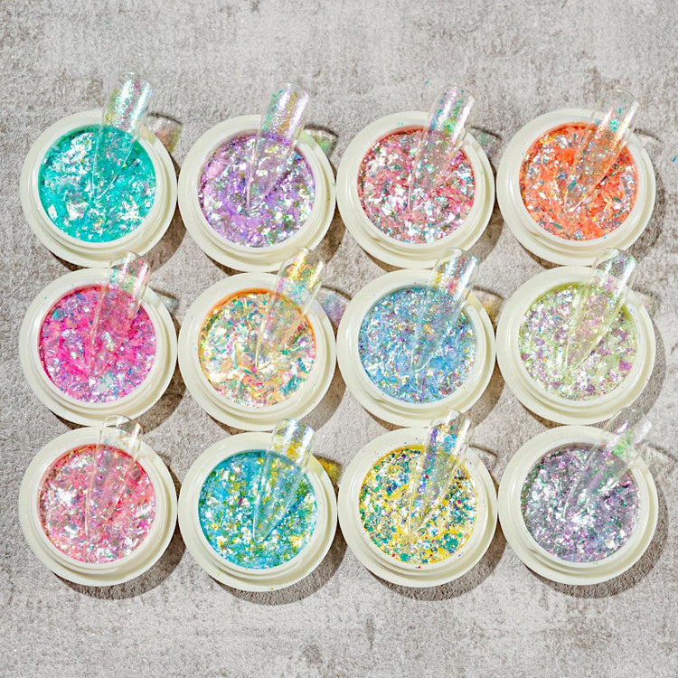 Colourful Nail Art Glitter Iridescent Flakes Sequins - NSI Australia