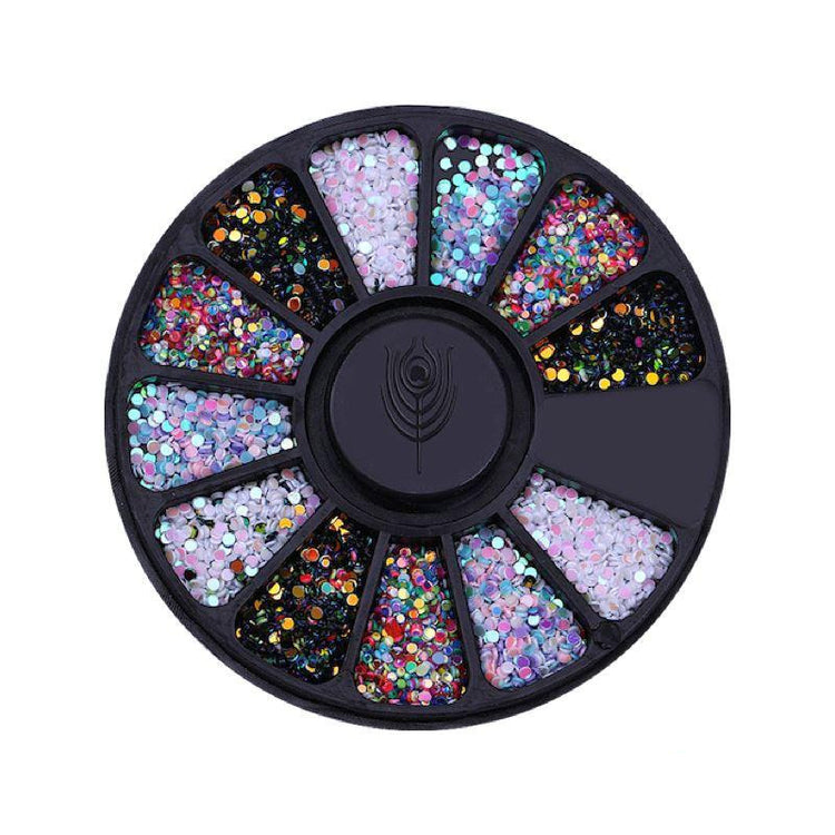 Confetti Round Dot Shape Nail Decoration Wheel - NSI Australia