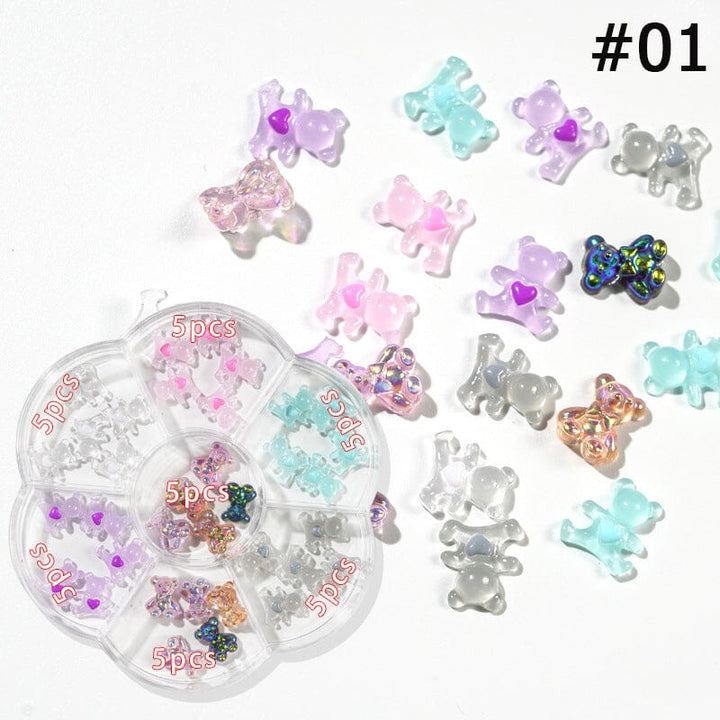 Crystal Cuddly Bear, Flowers and Fruits Nail Wheel - NSI Australia