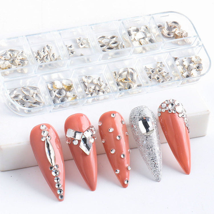 Crystal Mixed Shapes Nail Rhinestones Tray - NSI Australia