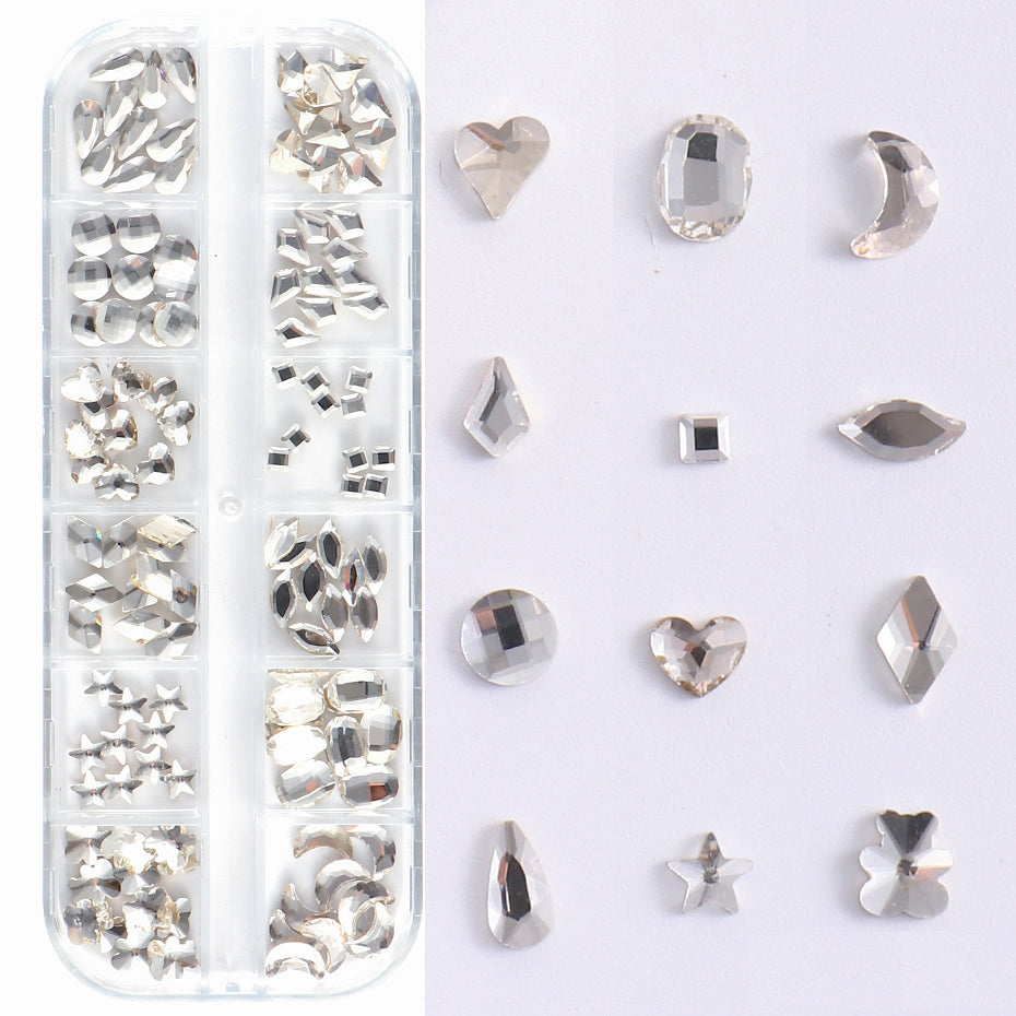 Crystal Mixed Shapes Nail Rhinestones Tray - NSI Australia