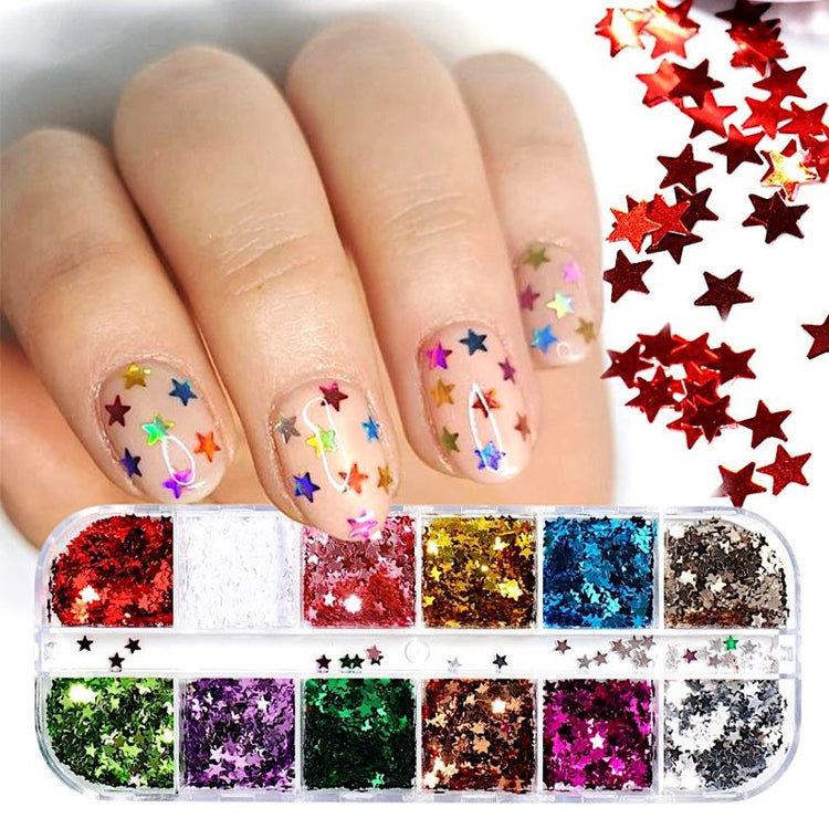 Decoration Glitter Star Sequins Nail Art Tray - NSI Australia