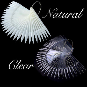Display Key Ring - Stiletto Tips 40ct (Natural/Clear) - NSI Australia