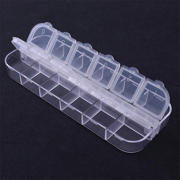 Empty Nail Art Storage ~ Rectangle Tray 12 Compartments - NSI Australia