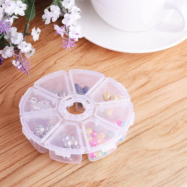 Empty Nail Art Storage ~ Round Box 8 Compartments - NSI Australia