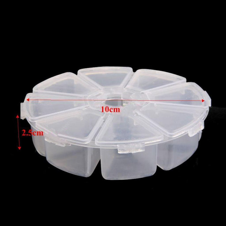 Empty Nail Art Storage ~ Round Box 8 Compartments - NSI Australia