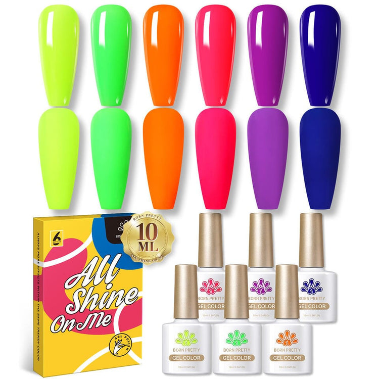 Fluorescent Glow-In-Dark - Gel Polish 6 Colour Set - NSI Australia