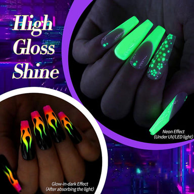 Fluorescent Glow-In-Dark - Gel Polish 6 Colour Set - NSI Australia