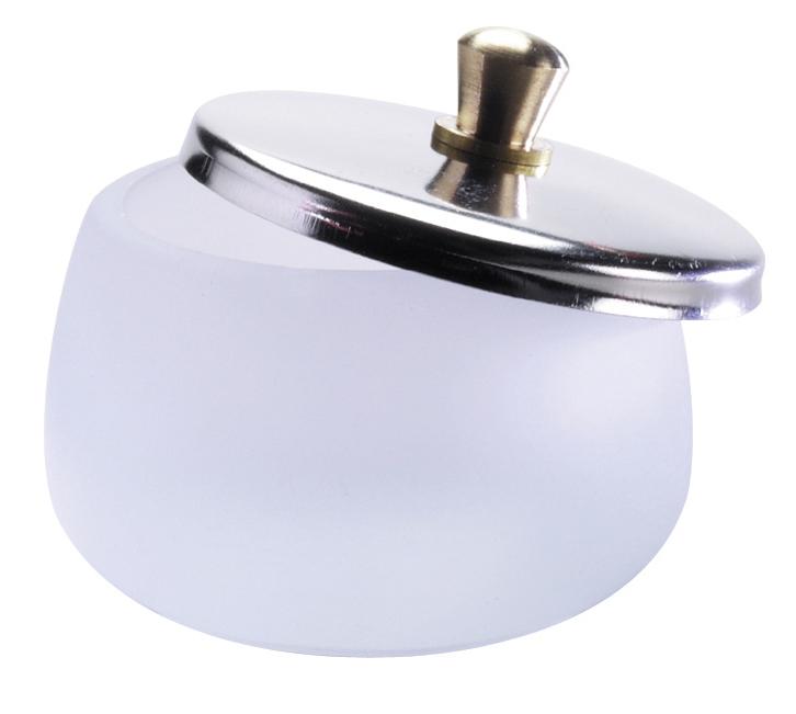 Frosted Glass Dappen Dish Jar 30ml with Stainless Steel Lid - NSI Australia