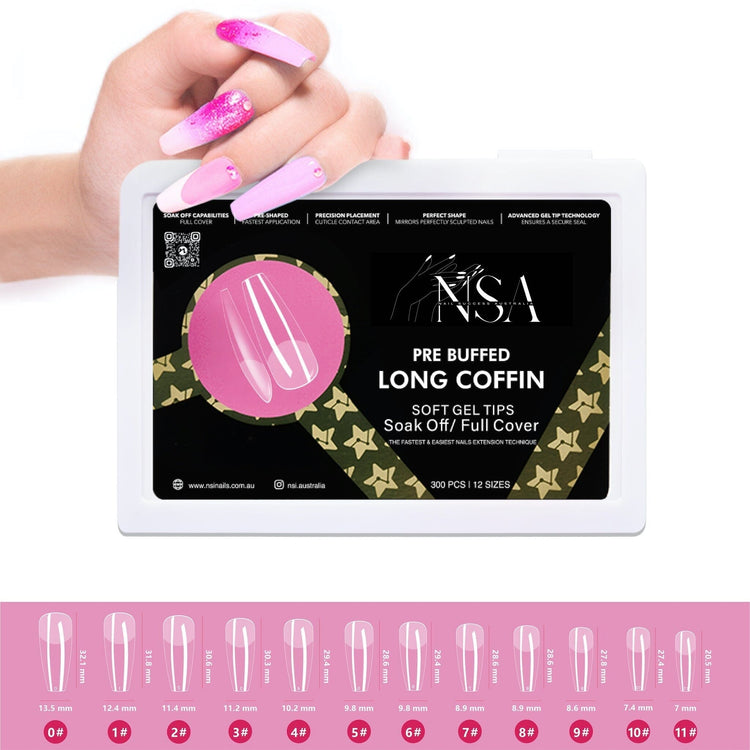 Gel Nail Extensions - Pre Buffed Tips - NSI Australia