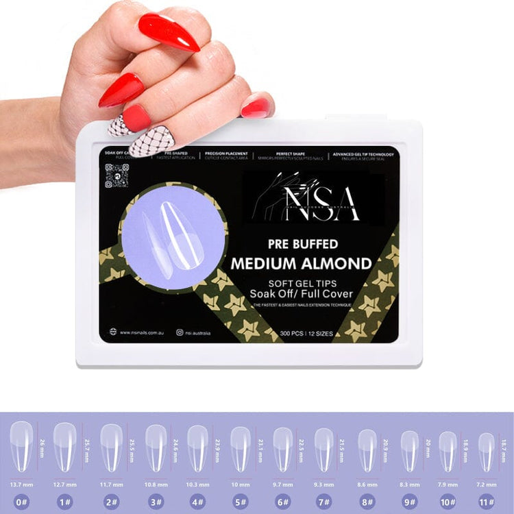 Gel Nail Extensions - Pre Buffed Tips - NSI Australia