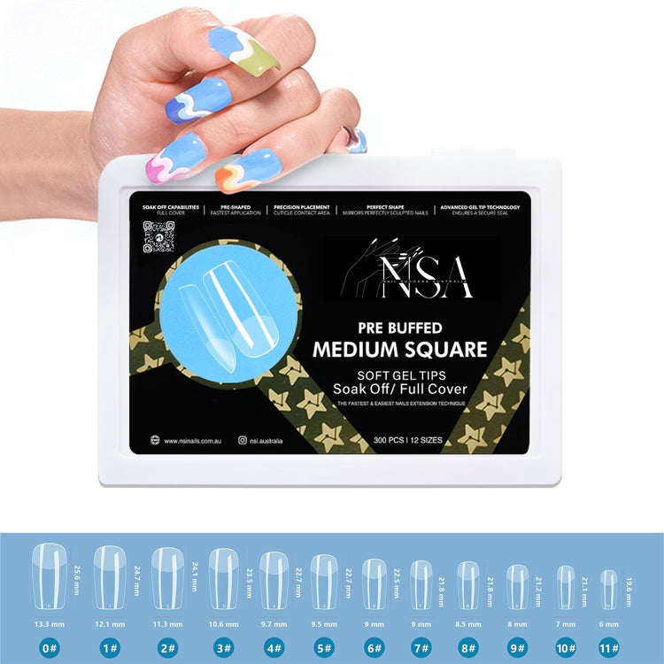 Gel Nail Extensions - Pre Buffed Tips - NSI Australia