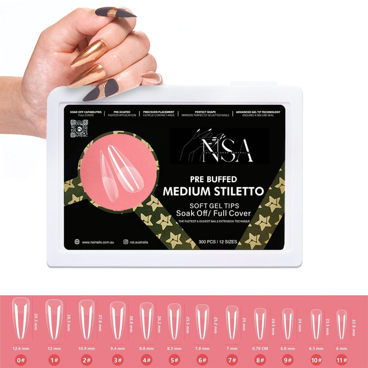 Gel Nail Extensions - Pre Buffed Tips - NSI Australia