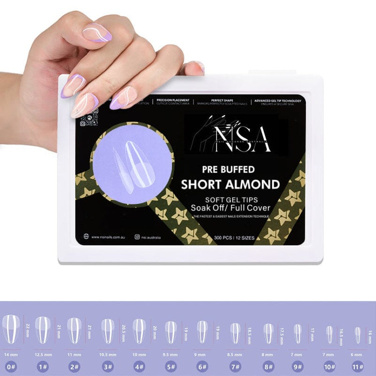 Gel Nail Extensions - Pre Buffed Tips - NSI Australia