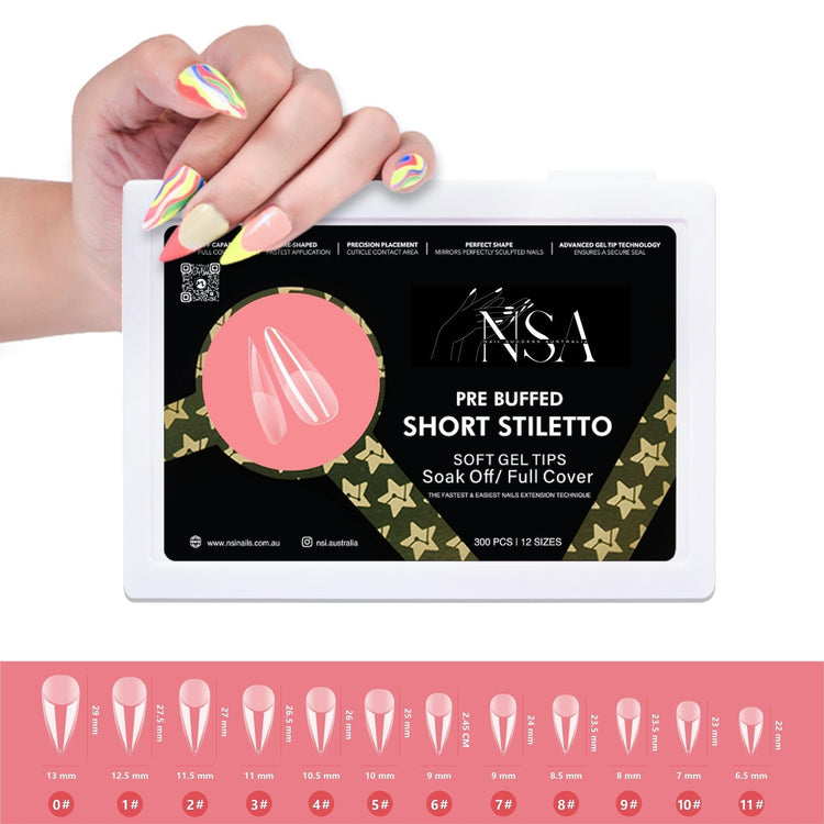Gel Nail Extensions - Pre Buffed Tips - NSI Australia