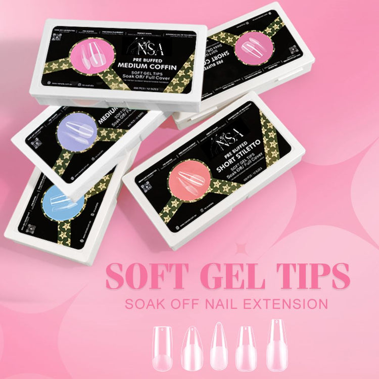 Gel Nail Extensions - Pre Buffed Tips - NSI Australia