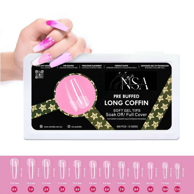 Gel Nail Extensions - Pre Buffed Tips - NSI Australia