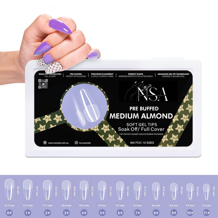 Gel Nail Extensions - Pre Buffed Tips - NSI Australia