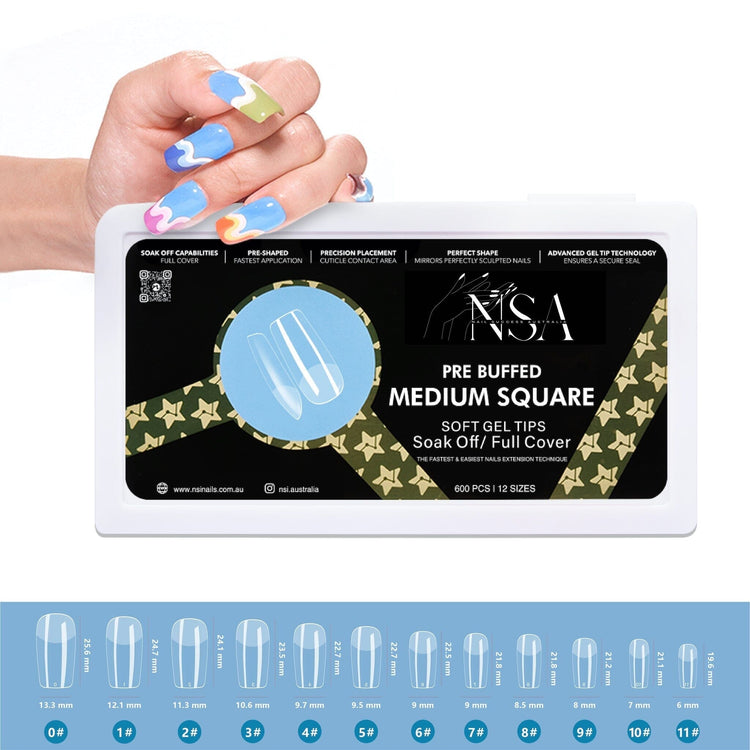 Gel Nail Extensions - Pre Buffed Tips - NSI Australia