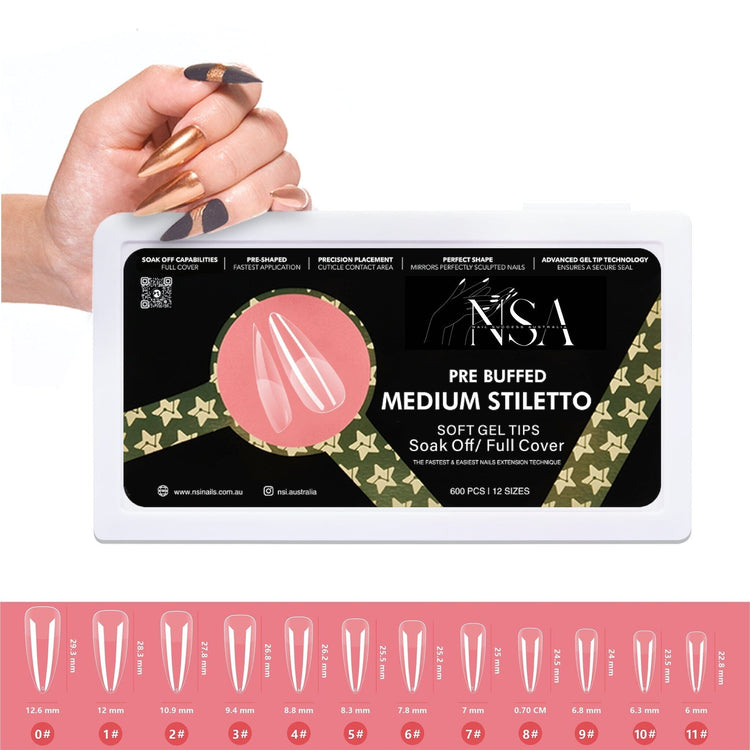 Gel Nail Extensions - Pre Buffed Tips - NSI Australia