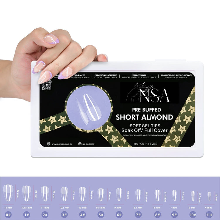 Gel Nail Extensions - Pre Buffed Tips - NSI Australia