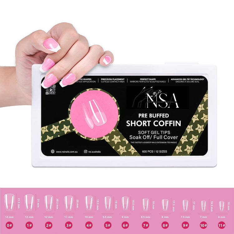 Gel Nail Extensions - Pre Buffed Tips - NSI Australia