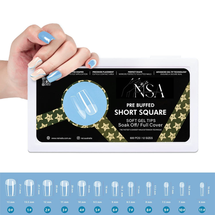 Gel Nail Extensions - Pre Buffed Tips - NSI Australia