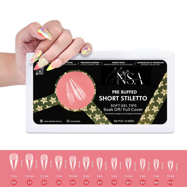 Gel Nail Extensions - Pre Buffed Tips - NSI Australia
