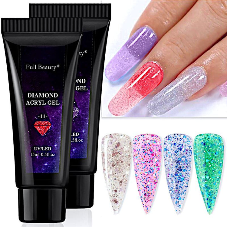 Glitter Diamond PolyGel - Gel In A Tube - NSI Australia