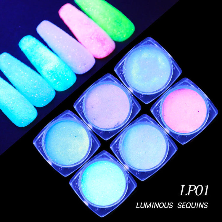 Glitter Laser Flakes Nail Art - Set 6pcs Jar - NSI Australia