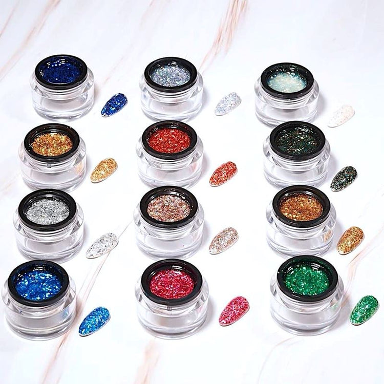 Glitter Sequins Gel 10ml Jar - NSI Australia