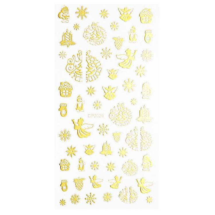 Christmas Gold and Fluorescent Nail Art Stickers - NSI Australia