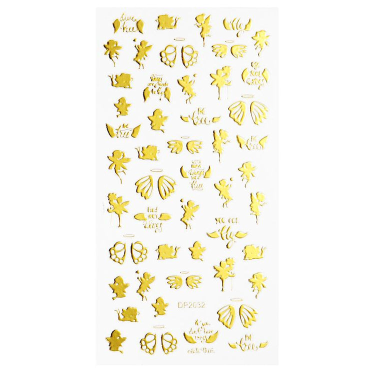 Christmas Gold and Fluorescent Nail Art Stickers - NSI Australia
