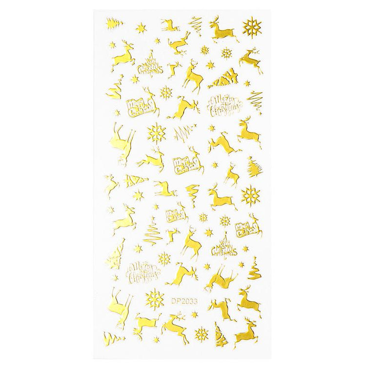 Christmas Gold and Fluorescent Nail Art Stickers - NSI Australia
