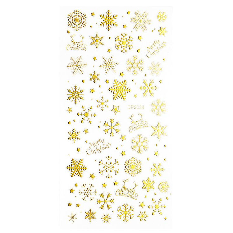 Christmas Gold and Fluorescent Nail Art Stickers - NSI Australia