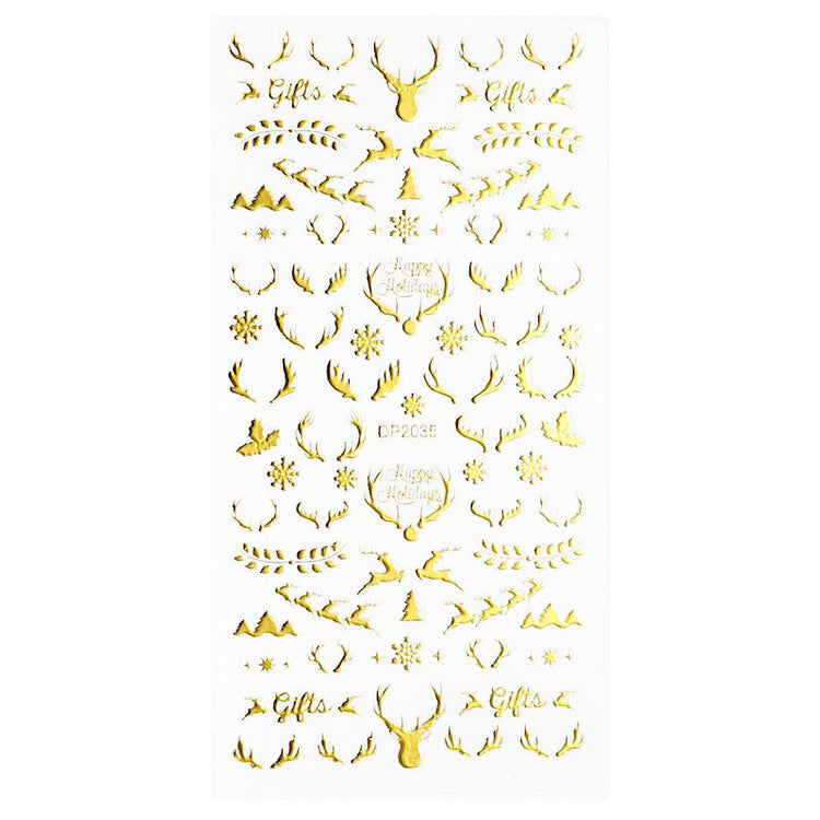 Christmas Gold and Fluorescent Nail Art Stickers - NSI Australia