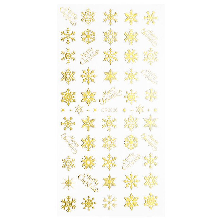 Christmas Gold and Fluorescent Nail Art Stickers - NSI Australia
