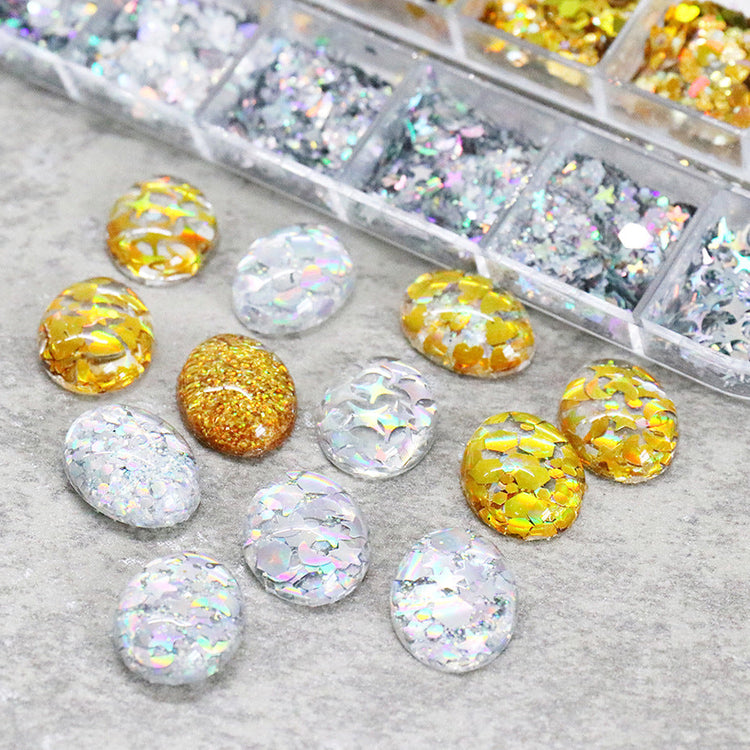Gold And Silver Glitters Sequins Mixed Shapes Tray - NSI Australia