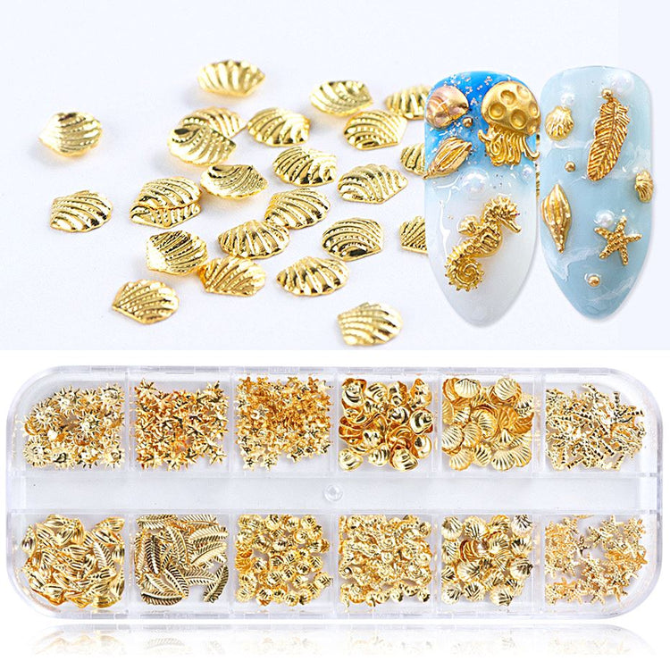 Gold Seaside 3D Nail Art Decoration Tray - NSI Australia