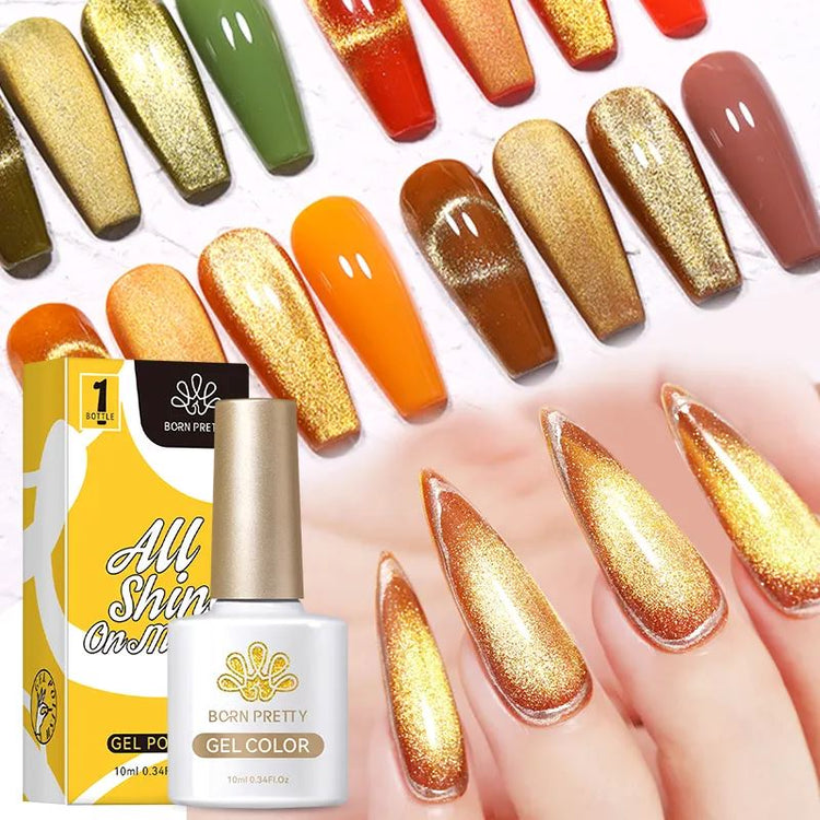 Gold Snowlight Cat Eye Magnetic Gel BORN PRETTY - NSI Australia
