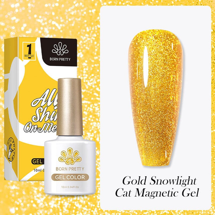 Gold Snowlight Cat Eye Magnetic Gel BORN PRETTY - NSI Australia