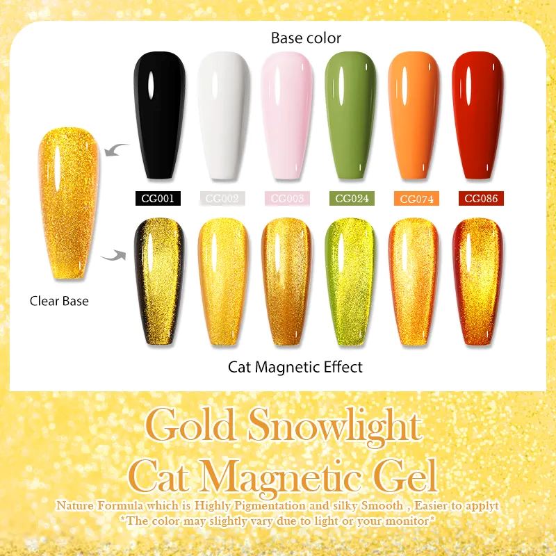 Gold Snowlight Cat Eye Magnetic Gel BORN PRETTY - NSI Australia